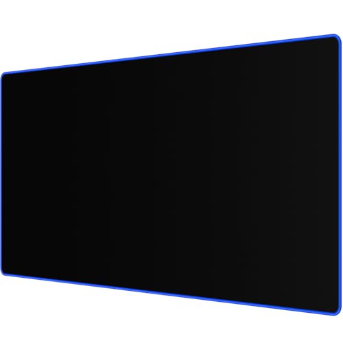 JIALONG Extended Gaming Mouse Pad Keyboard Desk Mat for Gaming & Office | XXL large size; non-slip rubber base; Blue stitched edges；Smooth mouse control; Fit for gaming & office use - color: Blue Stitched Edges