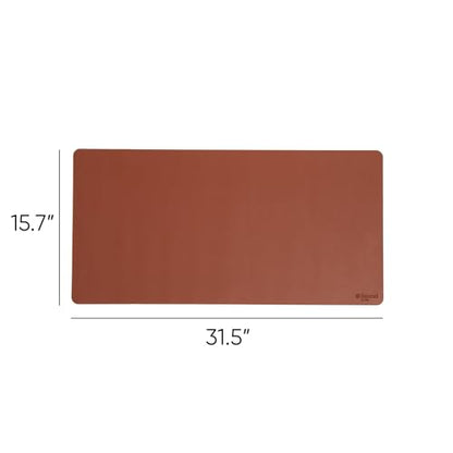 Smead Vegan Leather Desk Pad Mat, Office Desk Mat, Medium, Saddle Brown | Waterproof desk pad protector, writing mat and desk blotter. Non-slip suede grips under a keyboard, mouse and notepad. - color: Saddle Brown, size: 15.7" x 31.5"