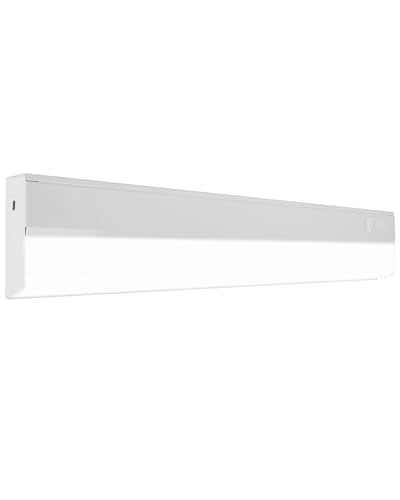 21” LED Direct Wire Under Cabinet Light - Dimmable Undercounter LED Lights for Kitchen - Selectable CCT 2700K-5000K, 612-648 Lumens, 9W - UCB Series Hardwired Under Cabinet Lighting by NICOR Lighting - size: 21, style: No Switch
