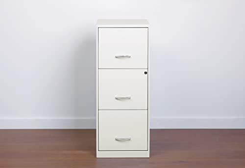3 Drawer Vertical File Cabinet with Lock, Pearl White
