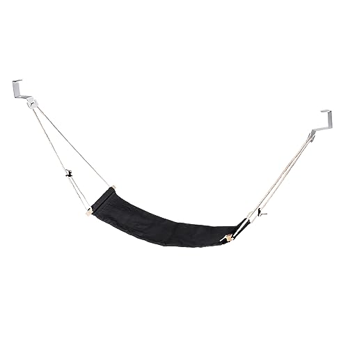 PATIKIL Foot Hammock Under Desk, Adjustable Foot Rest Sling with Hooks Portable Desk Footrest for Airplane Travel Home Office, Black Style 1 - color: Black