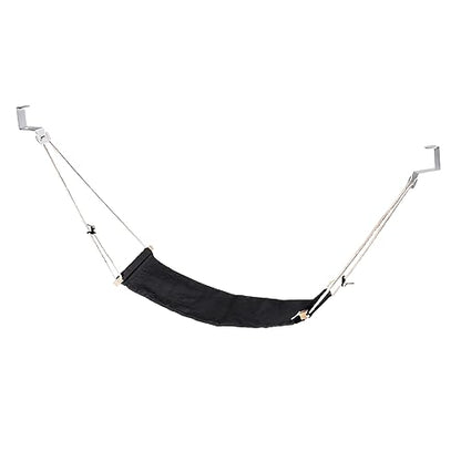 PATIKIL Foot Hammock Under Desk, Adjustable Foot Rest Sling with Hooks Portable Desk Footrest for Airplane Travel Home Office, Black Style 1 - color: Black