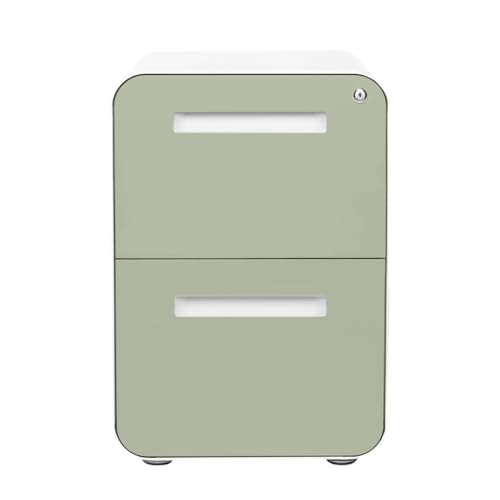 Laura Davidson Furniture Stockpile 2 Drawer Mobile File Cabinet with Lock - Under Desk Metal Filing Cabinet, Legal/Letter File Folders, Wheels and Stationary Feet, Pre-Assembled, Sage Green - color: Sage Green