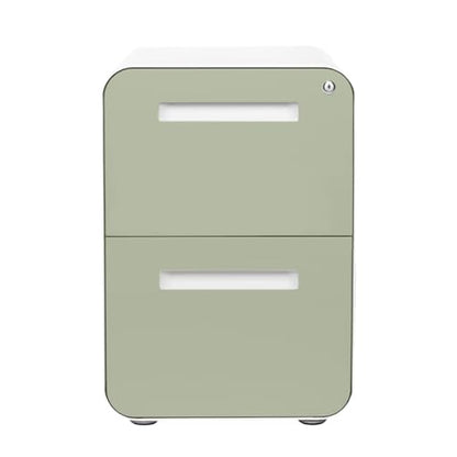 Laura Davidson Furniture Stockpile 2 Drawer Mobile File Cabinet with Lock - Under Desk Metal Filing Cabinet, Legal/Letter File Folders, Wheels and Stationary Feet, Pre-Assembled, Sage Green - color: Sage Green
