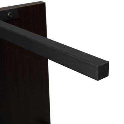 Ladder Shelf Bookshelf, 5-Tier Industrial Bookshelf with Metal Frame and Wood Board, Wall Mounted Bookcase Open Shelf Organizer for Living Room,Home Office, Bedroom,Walnut&Black - color: Walnut & Black