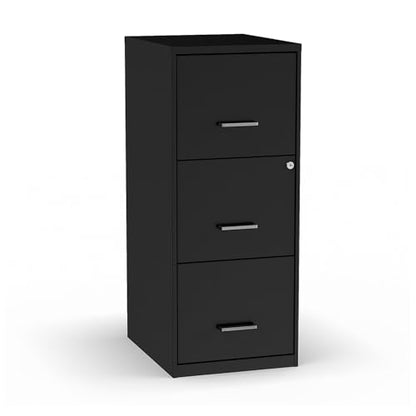 STAPLES Vertical File Cabinet for Letter/Legal Files, 3-Drawer, Letter/Legal Compatible, Locking, Black - style: 2 Pack