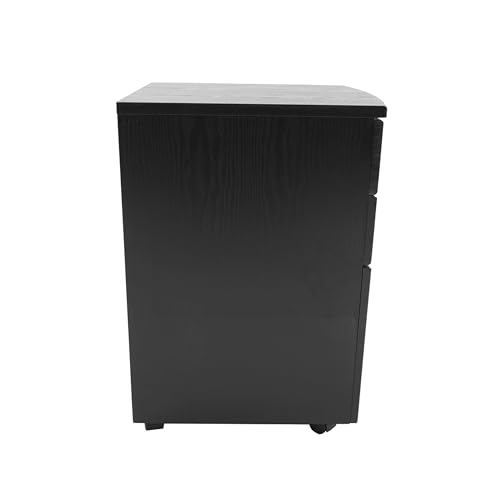 3‑Drawer Rolling File Cabinet w/ Lock, Under‑Desk Storage & Wheels,Espresso | Rolling 3‑drawer file cabinet with lock, wheels, mobile storage ideal for under‑desk use in home office, espresso brown