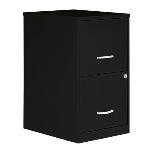 NuSparc 2 Drawer Locking Filing Cabinet | Pre-Assembled Steel Construction | Space-Saving Design is Perfect for Home and Small Office | Letter-Size | Assembled in North America - color: Black