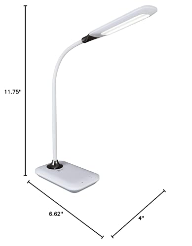 OttLite Enhance LED Sanitizing Desk Lamp with USB Charging, White | ClearSun LEDs Reduce Eyestrain | Sanitizing Light | Flexible Neck | Eliminates Bacteria