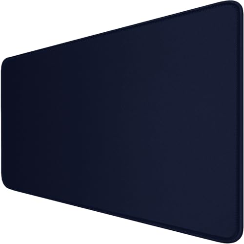 Large Extended Gaming Mouse Pad with Stitched Edges Waterproof 31.5X15.7In - color: Dark Blue, size: 31.5L x 15.7W inches