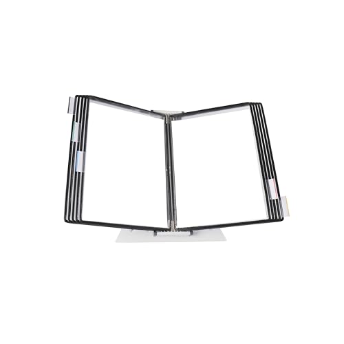 Tarifold Desktop Reference Organizer & Display System, 10 Double-Sided Pockets, 20 Sheet Capacity, Expandable, Durable Steel Wire Frames, Letter Size, Made in France, Black - color: Black, size: 10 Pockets