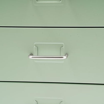 6 Drawers File Cabinet with Lock Rolling Mobile Filing Cabinet with Wheels Under Desk Vertical Filing Cabinet for Office/Home Metal (Cream Green) - color: Cream Green