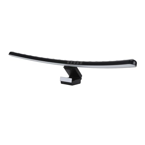 2 in 1 RGB Monitor Light Bar, Curved Computer Monitor Lamp Bar with Dual Light Source, Voice - Activated Musical Rhythm & Eye - Caring Dimmable Backlight for Office
