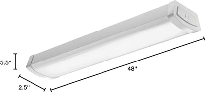 Lithonia Lighting 4 Foot LED Light Fixture, Low-Profile LED Wraparound Flush Mount Ceiling Light, 4000K Cool White, 48-Inch (FMLWL 48 840 ZT MVOLT) - color: 4000K Cool White, size: 48 inches, style: MVOLT