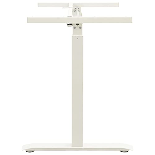 vidaXL Manual Height Adjustable Standing Desk Frame Hand Crank White | Easily change the height from 28 to 445 in, Modern look with a sleek white finish, Built from tough carbon steel - color: White