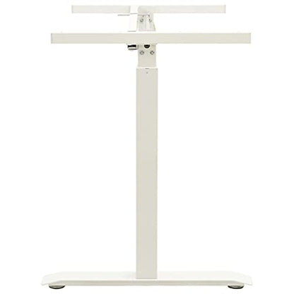 vidaXL Manual Height Adjustable Standing Desk Frame Hand Crank White | Easily change the height from 28 to 445 in, Modern look with a sleek white finish, Built from tough carbon steel - color: White