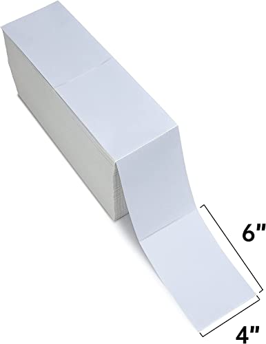 L LIKED 3000 4x6 Thermal Labels Fanfold, Direct Thermal Shipping Labels - Perforated and Strong Adhesive - size: 3000 Labels