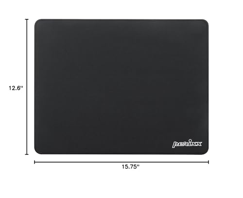 Perixx DX-1000XL Waterproof Gaming Mouse Pad with Stitched Edge - Non-Slip Rubber Base Design for Laptop or Desktop Computer - XL Size 15.75 x 12.6 x 0.12 Inches, black - size: 15.8L x 12.6W inches