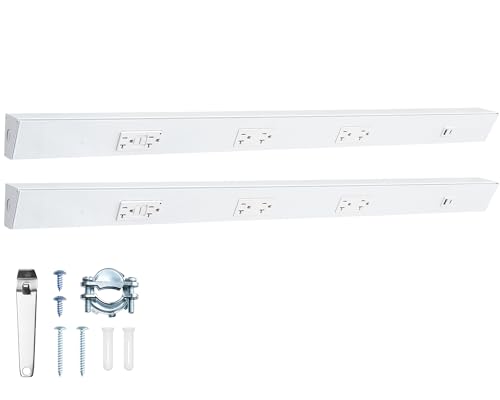 2-Pack 36 in Under Cabinet Outlet Strip, GFCI, Aluminum Housing | Hardwired, 20A GFCI, 2 Sets Standard TR Outlets, USB-A & USB-C, Modular Extension System, Kitchen, Workshop, ETL Listed - color: White, size: 2 Pack