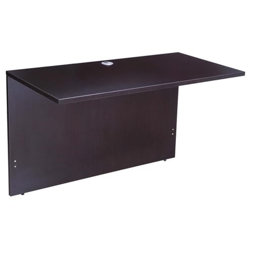 Scranton & Co 71" U-Shaped Curved Bow Desk Suite, Mocha Finish, Includes Hutch and File Storage Pedestal, Scratch-Resistant Laminate, Lockable Drawers, Modular Office Desk for Home or Workspace Use