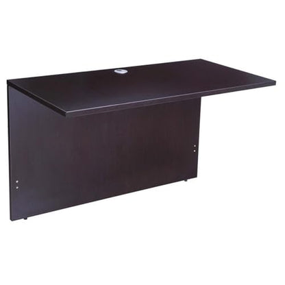 Scranton & Co 71" U-Shaped Curved Bow Desk Suite, Mocha Finish, Includes Hutch and File Storage Pedestal, Scratch-Resistant Laminate, Lockable Drawers, Modular Office Desk for Home or Workspace Use