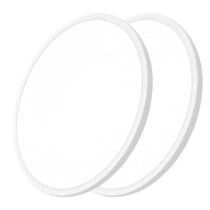 2 Pack 24 Inch Large LED Flush Mount Ceiling Light, 50W,5480LM, 3000K/4000K/6000K CCT Selectable,Black Round Flat Panel Low Profile Ceiling Light Fixtures for Hallway, Kitchen, Bedroom, Laundry Room - color: White, size: 24" 2PK
