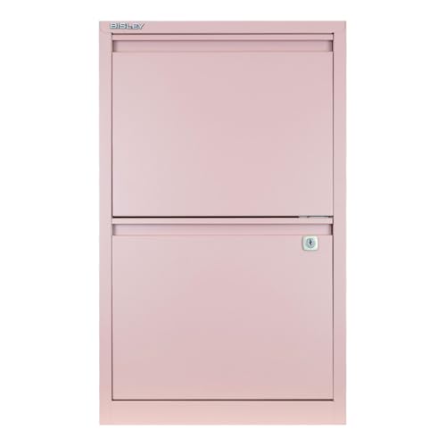 Bisley 2-Drawer Flush Front Vertical File Cabinet - Palest Pink - color: Palest Pink, size: 2 Drawer