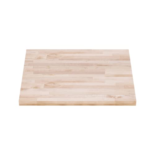 DuraSteel 30x30 Butcher Block Countertop - Maple Solid Wood Workbench for Kitchen, Restaurant, Cabinet, Desk Top, Wood Board, Large Counter Cutting Island Long, Bakery Worktable Dough - Table Top Only - size: 30 x 30 x 1.5 Inches