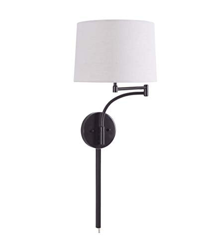 Kenroy Home Casual Wall Swing Arm Lamp ,18 Inch Height, 13 Inch Diameter, 20.5 Inch Ext with Oil Rubbed Bronze Finish