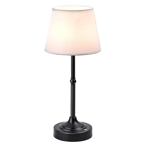 LUTEC Cordless Table Lamp, Battery Operated Lamp with 3 Color Temps and Stepless Dimming, 5200mAh Portable Rechargeable Table Lamp for Restaurant/Bedroom/Bars/Outdoor (Black) - color: Black, size: 1 Pack