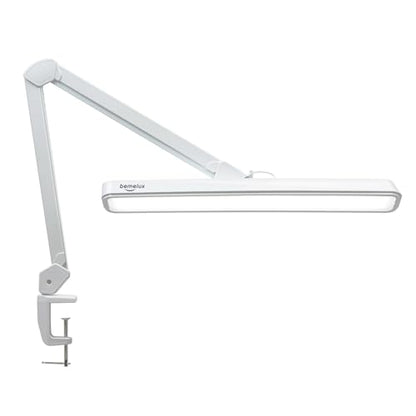LED Architect Desk Lamp with Clamp, 30W 2500LM, White 30CCT | 324 LEDs deliver flicker-free lighting with 5 color modes, 5 brightness levels, and reinforced dual metal arms - color: White
