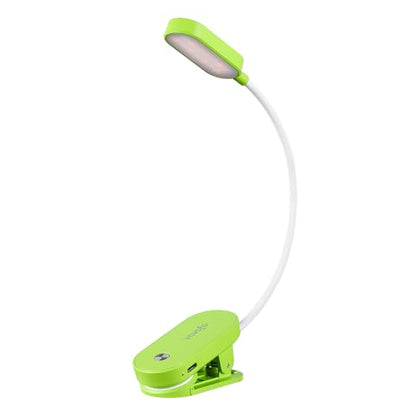 VAVOFO Rechargeable Book Light, 14 LEDs Eye Care Clip On Amber Reading Light for Bookworms Reading in Bed with 9 Colors 9 Brightness (Green) - color: Green