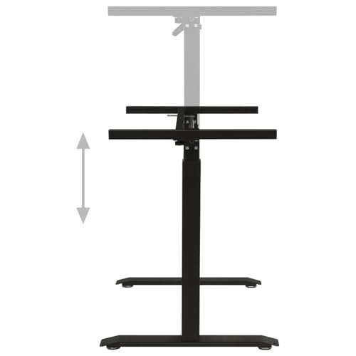 Bopdu Manual Height Adjustable Standing Computer Desk Home Office, Writing Table Gamer Workstation Study Desk Frame Hand Crank Black