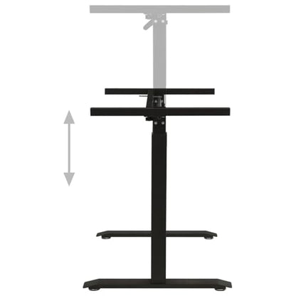 Bopdu Manual Height Adjustable Standing Computer Desk Home Office, Writing Table Gamer Workstation Study Desk Frame Hand Crank Black