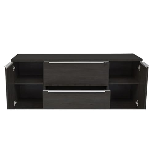 ‎Contemporary Credenza with 2 Legal & Letter File Drawers, Adjustable Shelves & Leveling Feet, Central-Locking System, Full Extension Glides, for ‎Office, Living Room, 19.63 x 63 x 28.88 in., Espresso