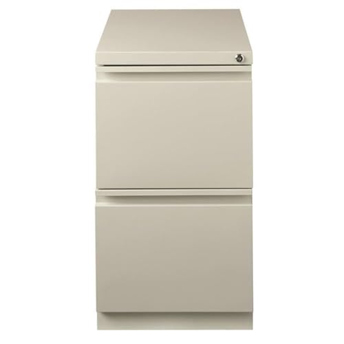 Hirsh 23-in Deep Mobile Pedestal File 2-Drawer File/File. Full Width Pull. Gray - color: Light Gray