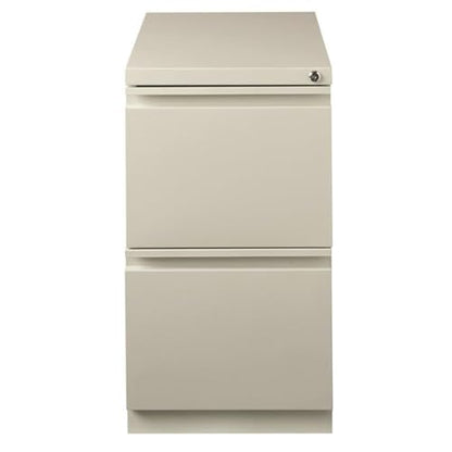 Hirsh 23-in Deep Mobile Pedestal File 2-Drawer File/File. Full Width Pull. Gray - color: Light Gray