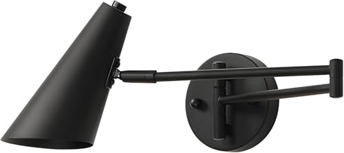 KCO Lighting Black Swing Arm Wall Sconce Farmhouse Adjustable Wall Lamp Industrial Wall Mounted Reading Light Modern Long Swing Arm Wall Lamp - color: Black-2