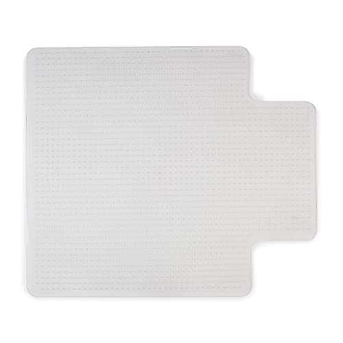 Staples Office Chair Mat, Clear, 45x53 Inch, Medium-Pile Carpet, with Lip | Extended under-desk coverage and smooth glide for carpeted office floors. - size: 45" x 53", style: Medium-Pile