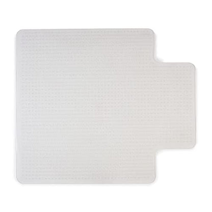 Staples Office Chair Mat, Clear, 45x53 Inch, Medium-Pile Carpet, with Lip | Extended under-desk coverage and smooth glide for carpeted office floors. - size: 45" x 53", style: Medium-Pile