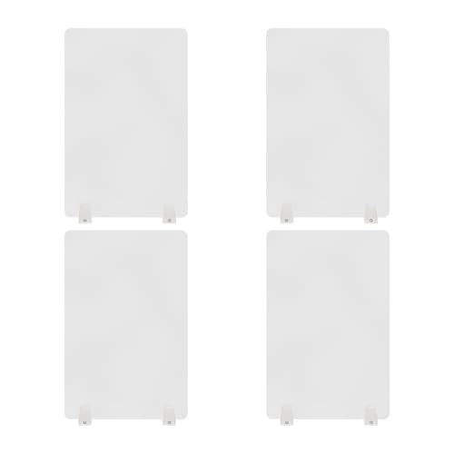 4PCS Desk Dividers Office Partitions, Privacy Desk Panel Protective, Acrylic Plexiglass Shield with Clamps for Offices Schools Call Centers - 23.6”L X15.8”W - color: Frosted