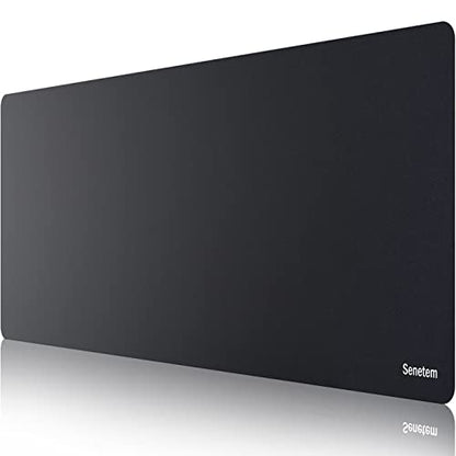 Senetem XL Mouse Pad 31.5x11.8 in, Large Gaming Desk Mat, Black Non-Slip - size: 31.5L x 11.8W inches