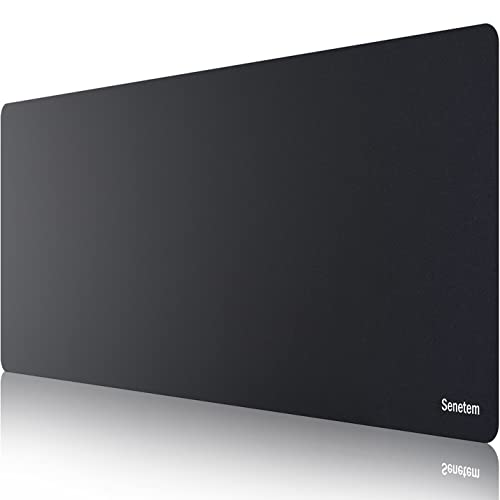 Senetem XL Mouse Pad 31.5x11.8 in, Large Gaming Desk Mat, Black Non-Slip - size: 31.5L x 11.8W inches