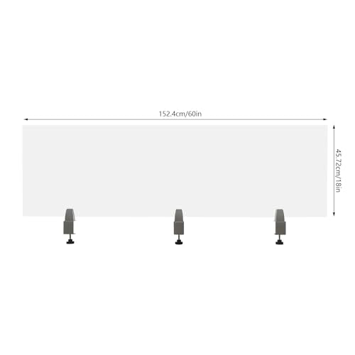 60'' × 18” Desk Divider Privacy Panel, Frosted Acrylic Table Top Sneeze Guard, Acoustic Wall Partition, Desktop Privacy Panel for Office Reduce Noise and Visual Distractions - size: 60'' × 18”