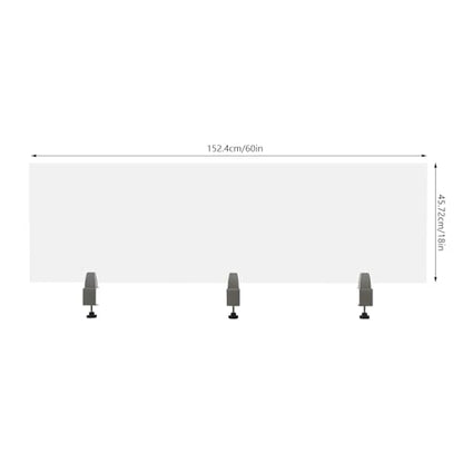 60'' × 18” Desk Divider Privacy Panel, Frosted Acrylic Table Top Sneeze Guard, Acoustic Wall Partition, Desktop Privacy Panel for Office Reduce Noise and Visual Distractions - size: 60'' × 18”