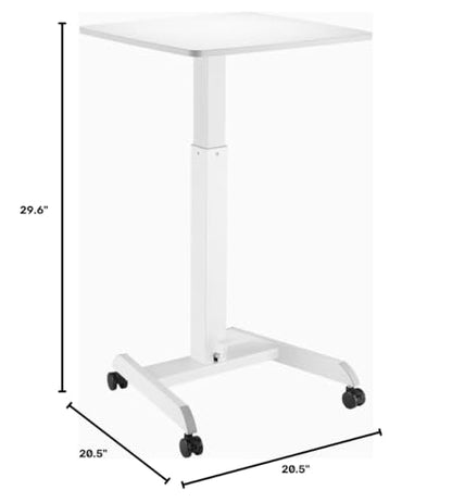 Desky Zero Pedestal Stand Up Desk White - color: White