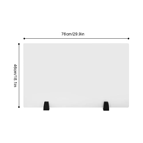 2 PCS 30" x 18" Clamp-On Desk Privacy Panels, Frosted Acrylic Desk Dividers, Plexiglass Office Partitions for Open Workspace Classroom Study