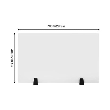 2 PCS 30" x 18" Clamp-On Desk Privacy Panels, Frosted Acrylic Desk Dividers, Plexiglass Office Partitions for Open Workspace Classroom Study