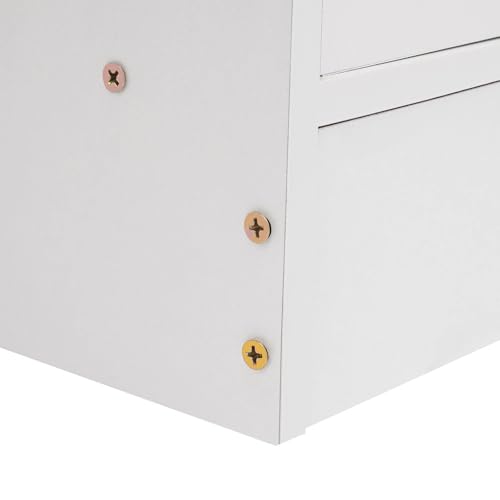 Computer Desk with Drawers, Office Desk with Storage Cabinet for PC Laptop, Wood Home Office Desk Vanity Desk for Work Study Gaming Writing Workstation