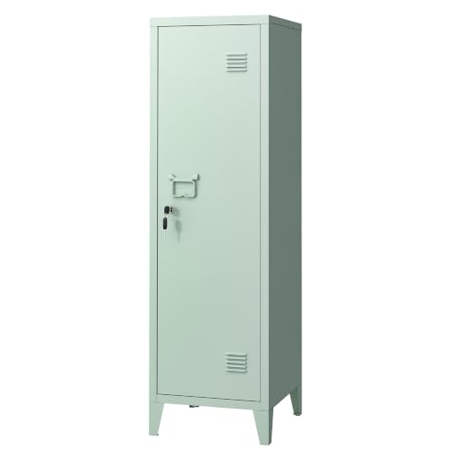 MIOCASA Metal Cabinet Home Office Storage Cabinets with Doors and Shelves Lockable File Cabinet Organizer Coat Lockers for Kids (Green) - color: Green